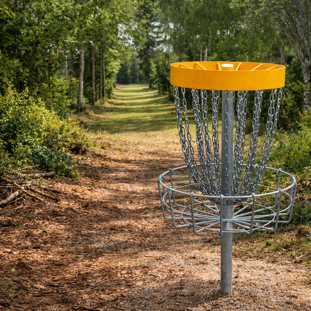 Frisbeegolfradan väylän raivaus